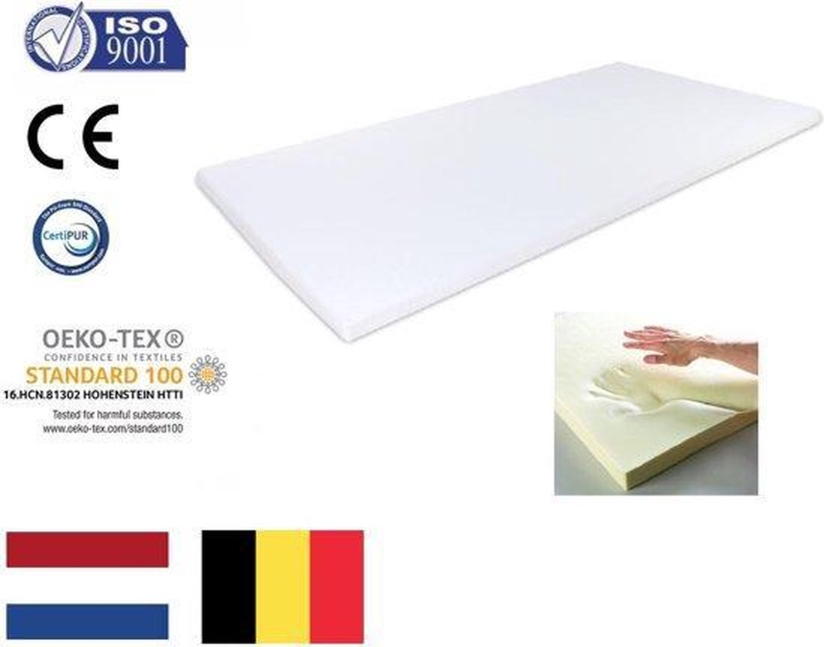 Topper Topdekmatras 180x200 Traagschuim Nasa Visco 6cm dik Anti