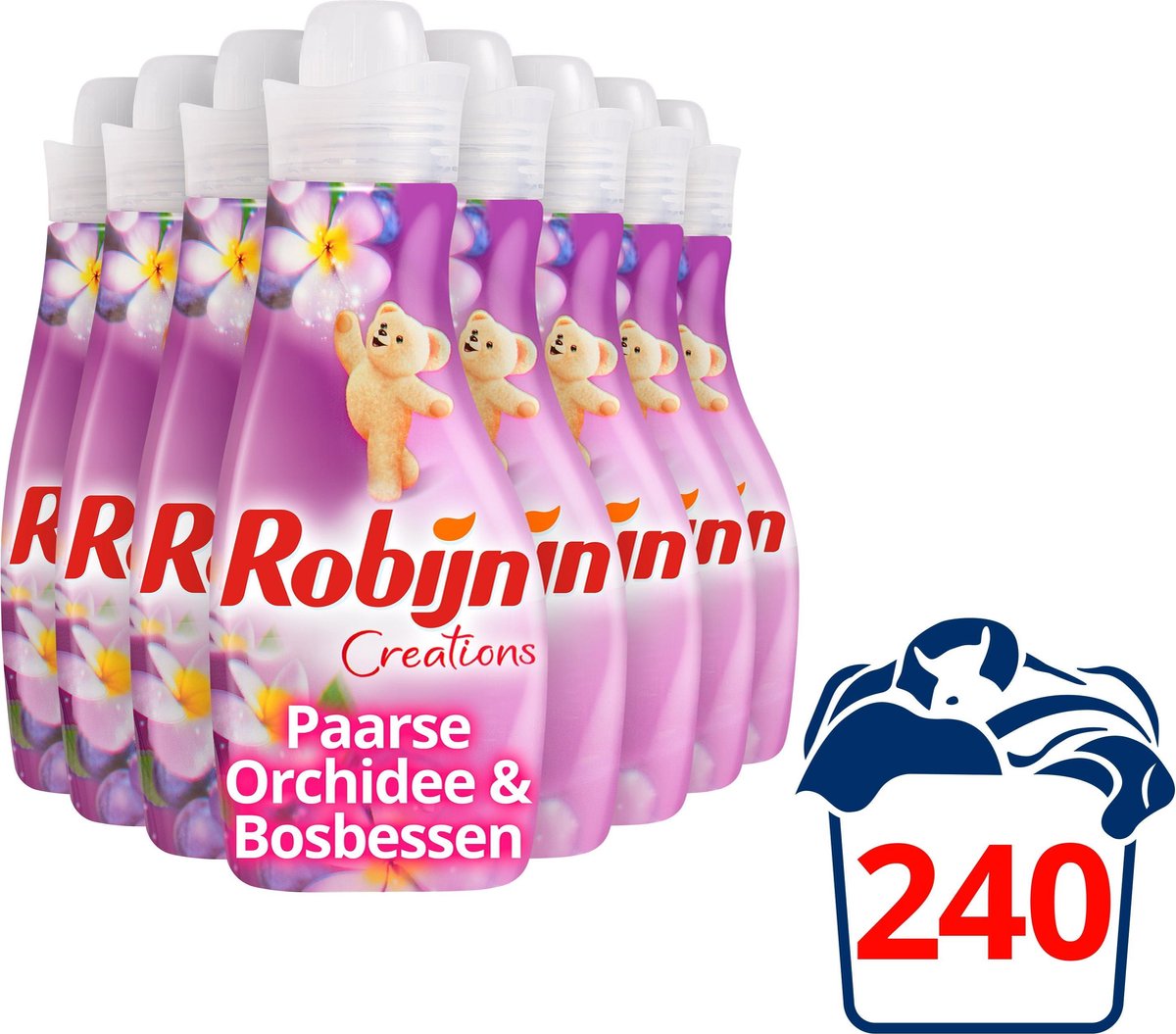 Robijn Creations Paarse Orchidee & Bosbessen Wasverzachter - 8 x 30 wasbeurten -Voordeelverpakking