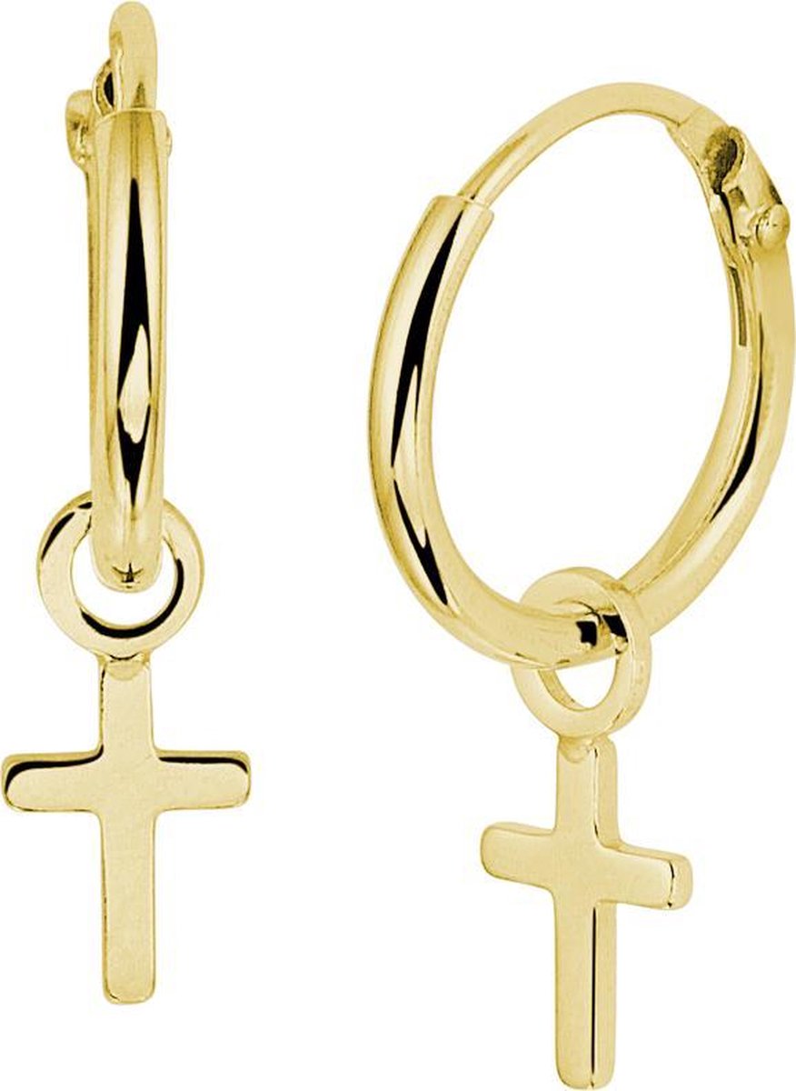 Glams Oorringen Kruis - Zilver