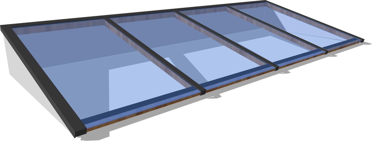 Zelfbouw lichtstraat 4 vak lessenaarsdak 3000x1000mm wit - Lichtkoepel