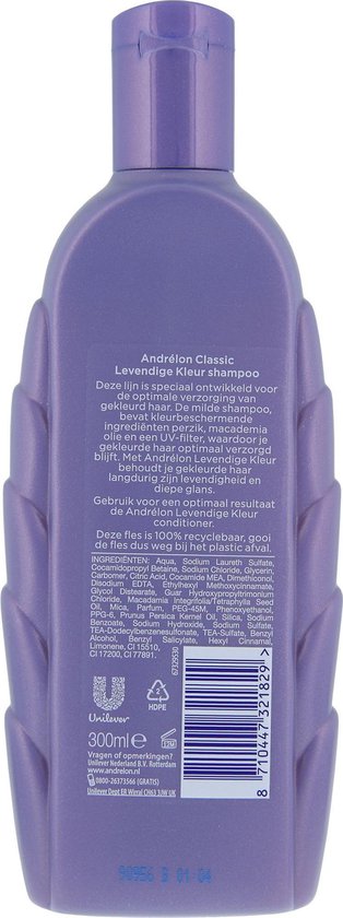 Blind Picknicken Verward zijn Andrélon Classic Levendige Kleur Shampoo 6 x 300 ml - Voordeelverpakking |  bol.com