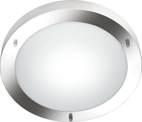 LED Plafondlamp - Badkamerlamp - Trion Condi - Opbouw Rond - Spatwaterdicht IP44 - E27 Fitting - Mat Nikkel Aluminium - Ø310mm
