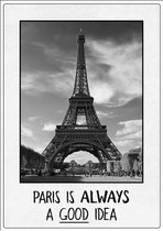 Spreukenbordje: Paris is always a good idea! | Houten Tekstbord