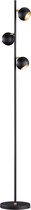 LED Vloerlamp - Trion Dakani - G9 Fitting - 3-lichts - Rond - Mat Zwart - Aluminium - BSE