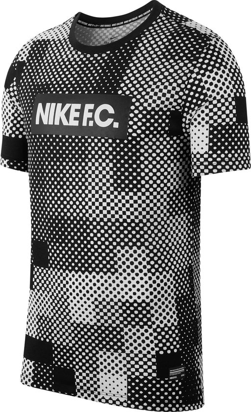 Nike FC Dry Tee Ssnl Block T-shirt Heren - White/Black - Maat S