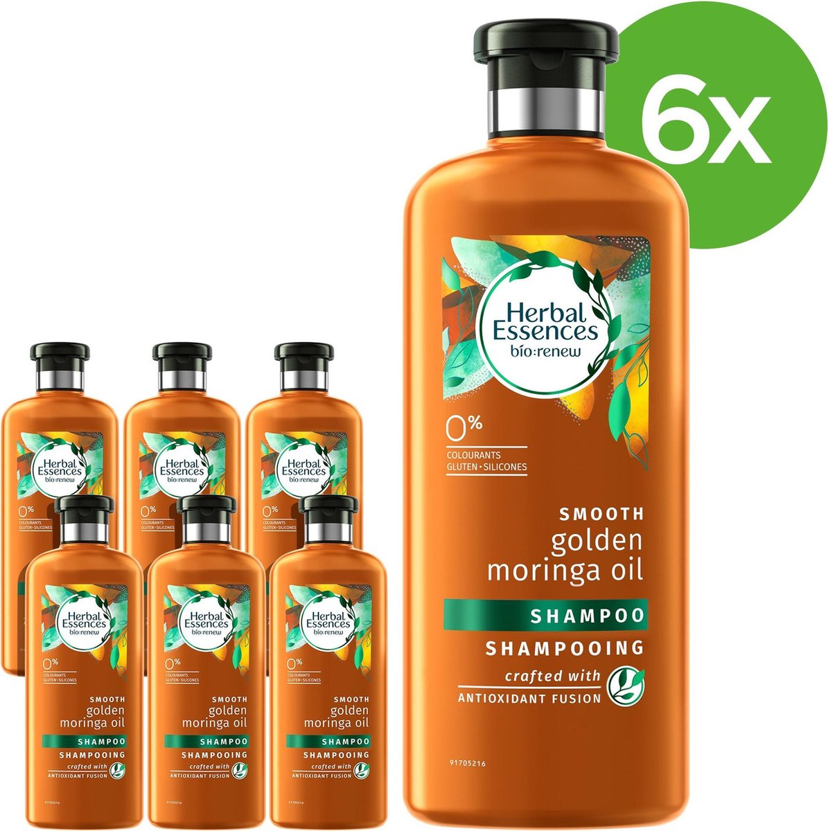 Herbal Essences Shampoo Golden Moringa Oil X6