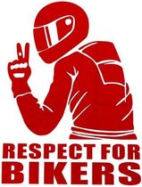 Rode respect for bikers autosticker - auto sticker - ca 15 x 15 cm