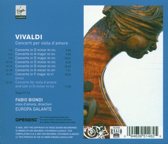 Vivaldi: Concerti Per Viola D'