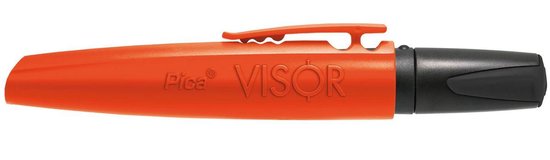 Oranje Pica VISOR marker met zwarte dop en clip.