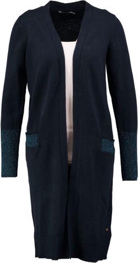 bol.com | Garcia zacht lang donkerblauw vest met glitterdraad details -  Maat XS