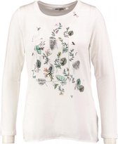 Garcia off white shiny longsleeve materiaalmix - Maat S