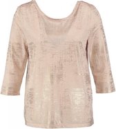 Only shiny shirt 3/4 mouw cream tan polyester stretch - Maat M