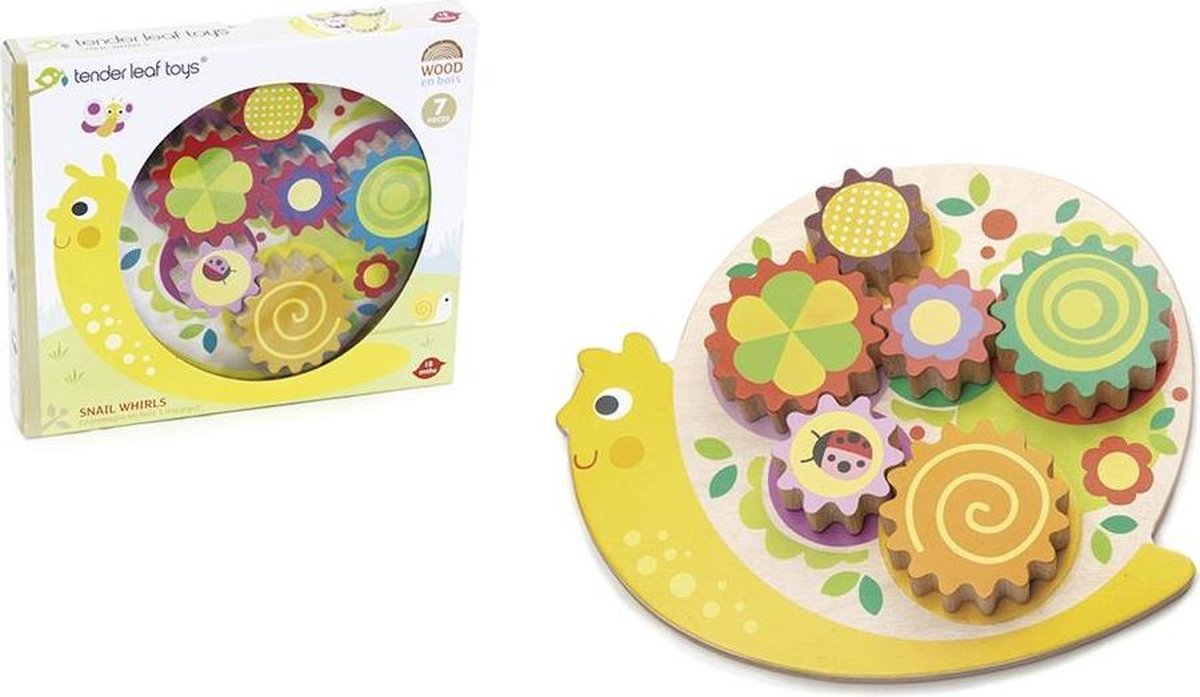 Tender Toys Vormenpuzzel Slakkenhuis Junior Hout 6 Stukjes