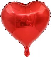 Folieballon hart | Rood | 18 inch | 45 cm | DM-products