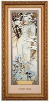 Goebel - Alphonse Mucha | Schilderij Winter 1900 | Porselein - 57cm - met echt goud - Limited Edition
