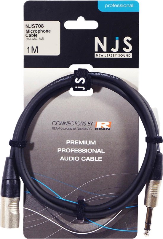 NJS Male XLR Male naar 6,35 mm Mono Jack (1 Meter)