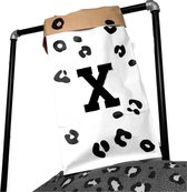 Opbergzak kinderkamer leopard met voorletter X-Paperbag speelgoed-60x30cm