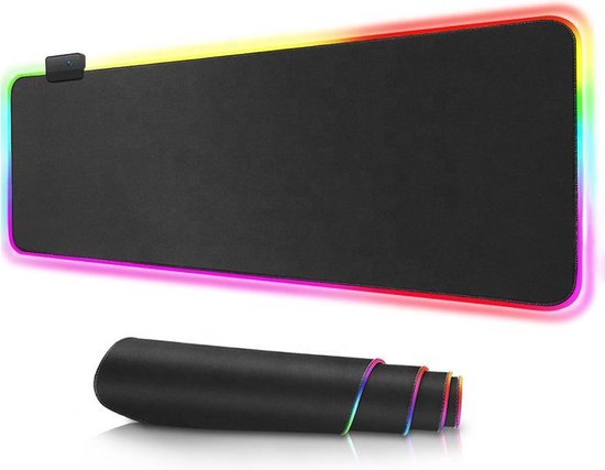 leerling Split duurzame grondstof RGB LED Soft Gaming Muismat | LED Verlichting | Waterdicht | 80x30 cm |  Muismat | XXL... | bol.com
