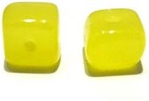 Blokje opaal geel 7x5 mm, 50 st