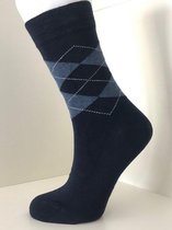 Boru Bamboo Design Square Argyle Sock |Blauw, Maat 39/42