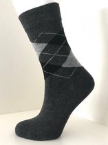 Boru Bamboo Design Square Argyle Sock | 2-Pack | Grijs, Maat 39/42