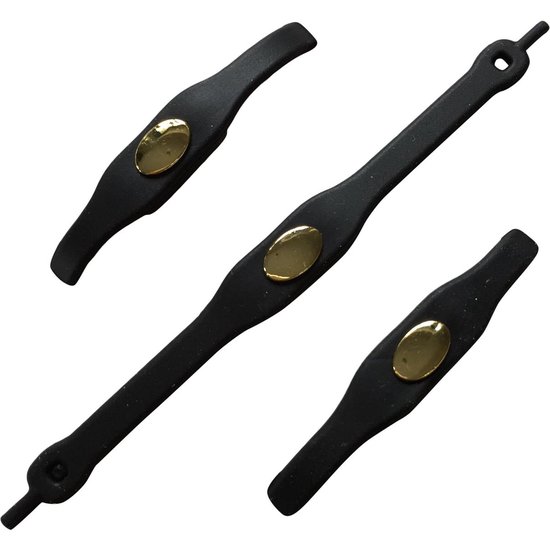 Shoeps 14 elastische veters met metalen Golden Button-black
