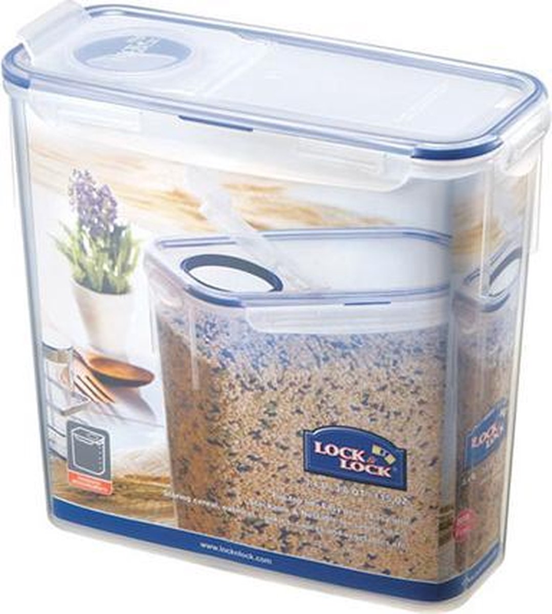 Lock&Lock Vershouddoos - Bewaardoos met deksel - Voorraaddoos - Voorraadpot - 3,4 liter - BPA vrij - PFAS vrij - Waspoeder opbergdoos - Cornflakes bewaardoos - Ontbijtgranen bewaardoos - Transparant — cadeau in Cadeau-ideeën - foto 2