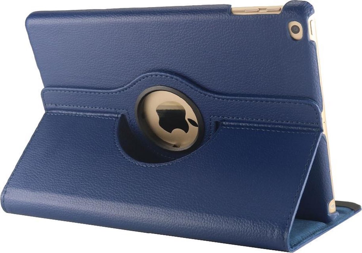 360 graden draaibare iPad 9.7 (2017 & 2018) / Air 2 / Air 1 case met 2 standen donker blauw