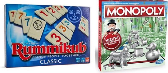 Thumbnail van een extra afbeelding van het spel Monopoly Classic + Rummikub Classic voordeelpakket!