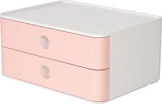 Foto: Han ha 1120 86 smart box allison met 2 lades flamingo roze stapelbaar