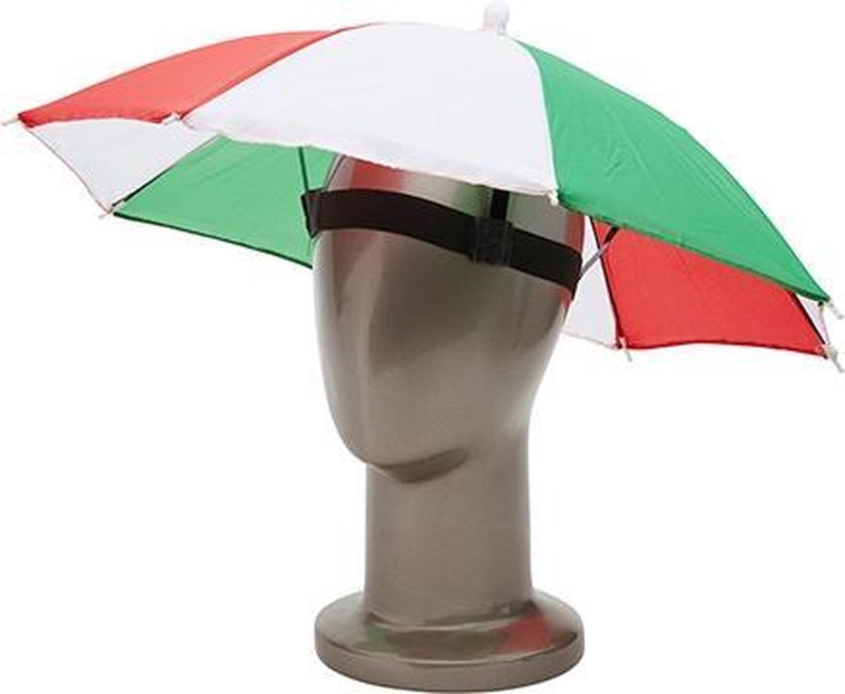Hoofd paraplu rood-wit-groen