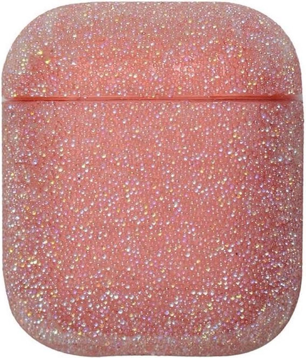 Airpods Hoesje | Airpods Case | Roze met Glitter Diamantjes