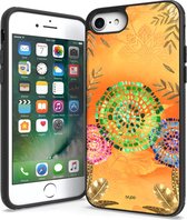 IYUPP Bohemian Festival Cover geschikt voor Apple iPhone 7 / 8 / SE 2020 / SE 2022 Hoesje Geel x Oranje