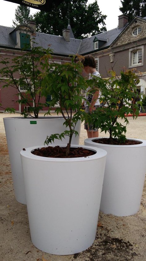 Kabelbaan onhandig een Moderne plantenpotten voor buiten, 45 cm hoog, 45 cm diameter, in wit. |  bol.com