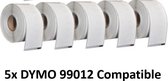 5 x Dymo 99012 compatible adreslabels
