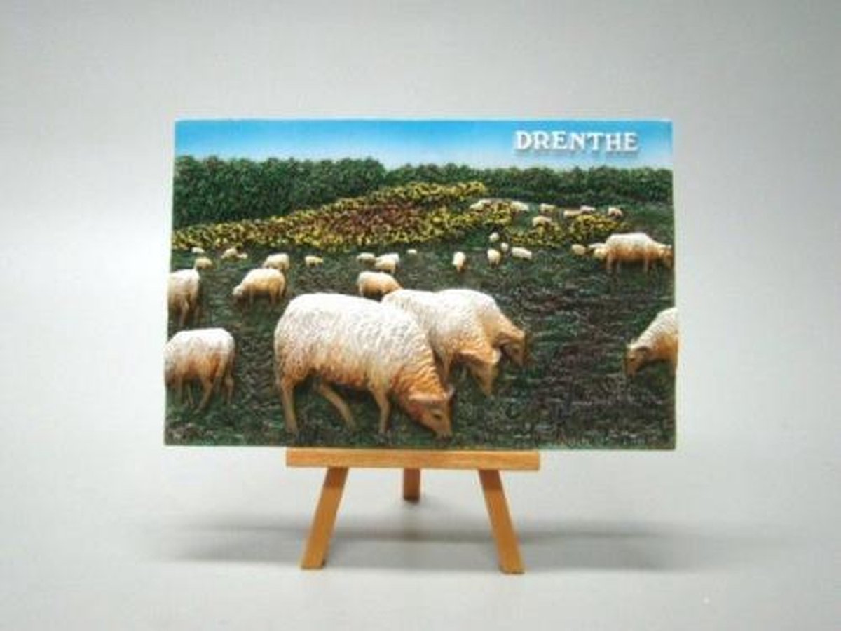 Reliëftafereel Drentse Heideschapen – 15 x 10 x 7 cm – Polystone Decoratie