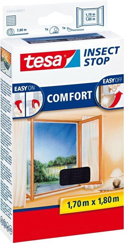 Tesa - Raamhor - 170 x 180 cm - Comfort - Antraciet | bol.com