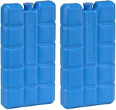 Set van 2x Blauw koelelement 400 gram 9 x 16 cm - Koelblokken/koelelementen voor koeltas/koelbox
