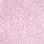 30x stuks Servetten roze barok stijl 3-laags - elegance - barok patroon - Feest artikelen - feest decoraties