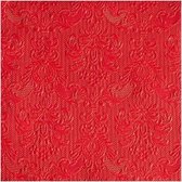 45x Servetten rood barok stijl 3-laags - elegance - barok patroon - Feest artikelen - feest decoraties