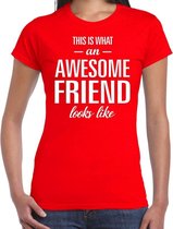 Awesome friend cadeau t-shirt rood dames XS