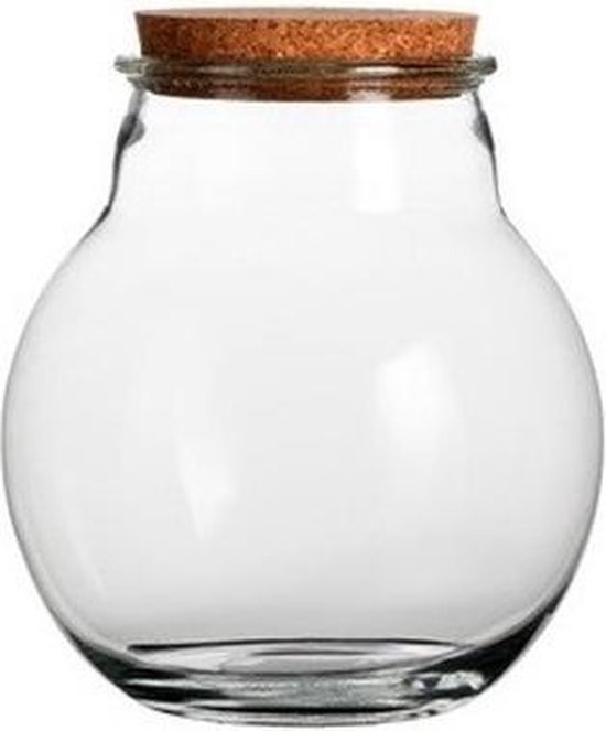 Vooruitzien Antibiotica Vervagen Glazen voorraadpot met kurk deksel 19 x 21 cm - Decoratie potten van glas |  bol.com