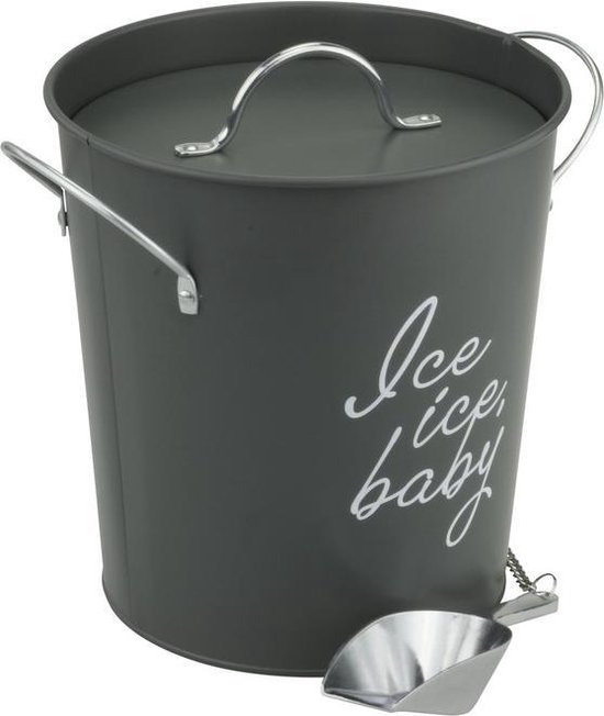 IJsemmer met deksel schep 21 cm mat grijs - Koelemmers - IJs bucket | bol.com