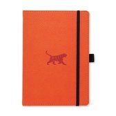 Dingbats* Wildlife A5 Notitieboek - Orange Tiger Stippen - Bullet Journal met 100 gsm Inktvrij Papier - Schetsboek met Harde Kaft, Binnenvak, Elastische Sluiting en Bladwijzer
