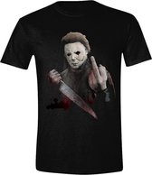 Halloween - Michael Myers Middle Finger Heren T-Shirt - Zwart - M