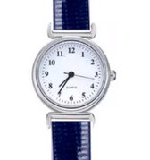 Horloge- Lak Blauw Bandje- 2.5 cm-Kleine maat- Leer- Eva-Charme Bijoux
