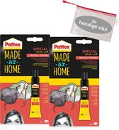 Pattex Made at Home textiellijm - tube 20 gram - transparant - 2 x 20 gram