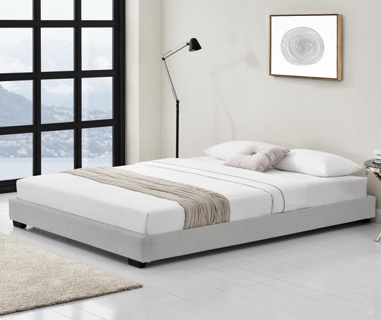 bol com houten bed laag kunstleer met bedbodem 140x200 cm wit
