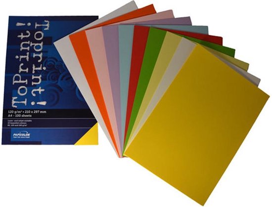 Gekleurd printpapier / kopieerpapier - A4 - 210x297 mm - 120 gram - Assorti  - 10 x 25... | bol.com
