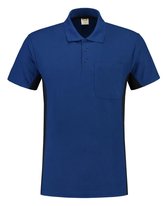 Tricorp poloshirt bi-color - Workwear - 202002 - koningsblauw / navy - Maat XXL